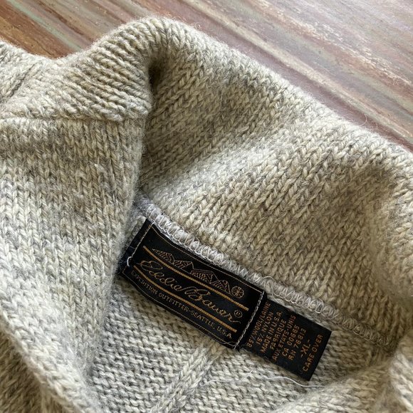 Eddie Bauer Wool Pullover Knit Sweater Shawl Collar Stripe Vintage Made in USA - Picture 3 of 7